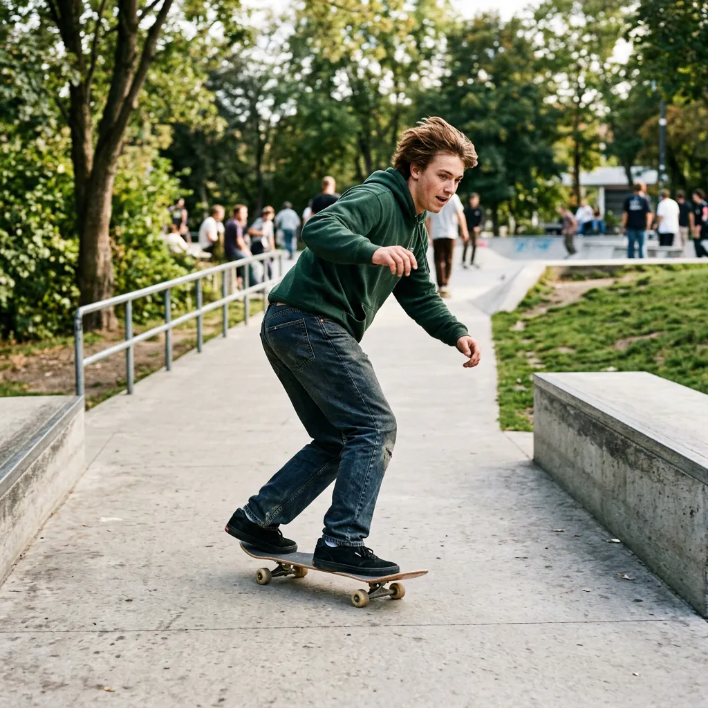 Skateboarding: Tabla sobre Asfalto